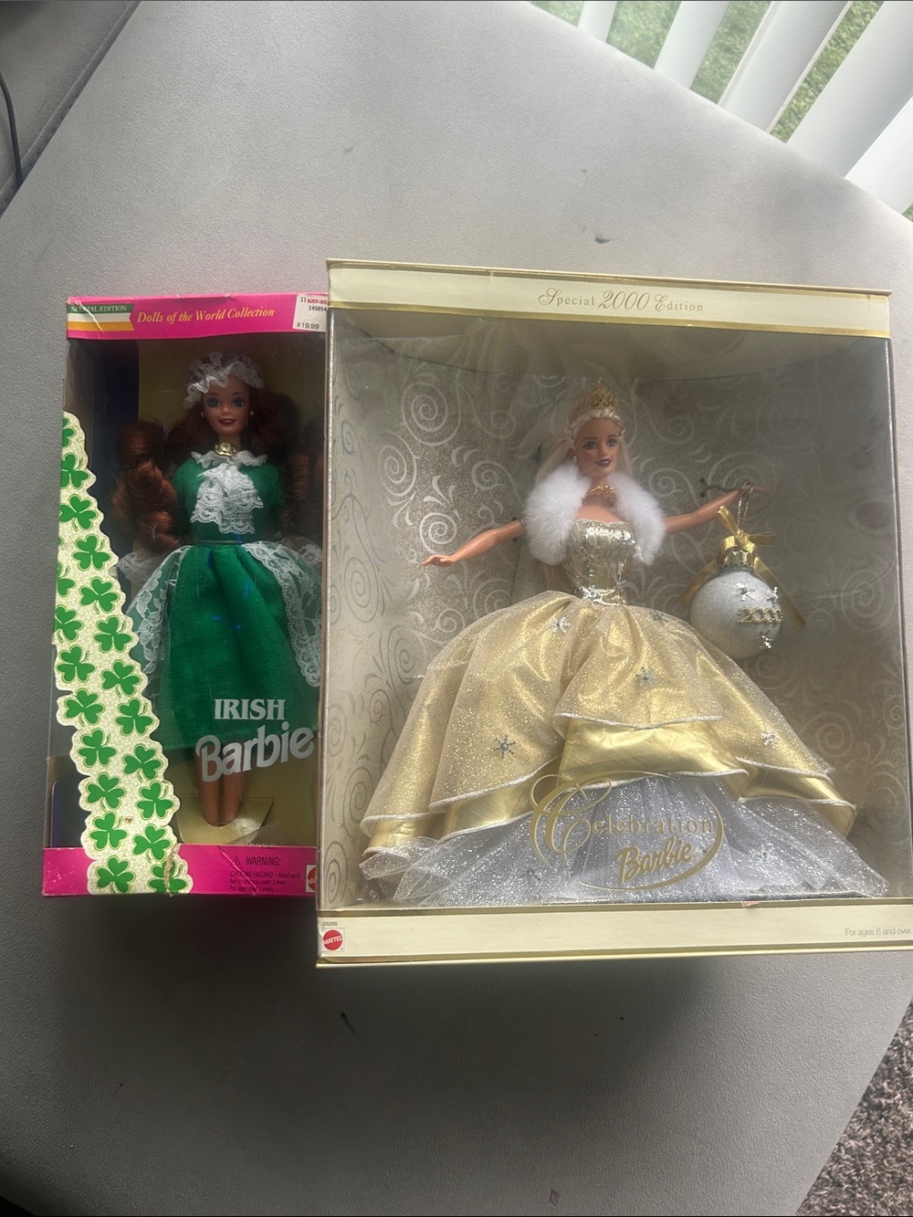 Barbie Irish Doll in Green & Barbie Celebration Doll in Gold